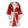 Red boxing robe with hood